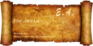 Ehr Anita névjegykártya